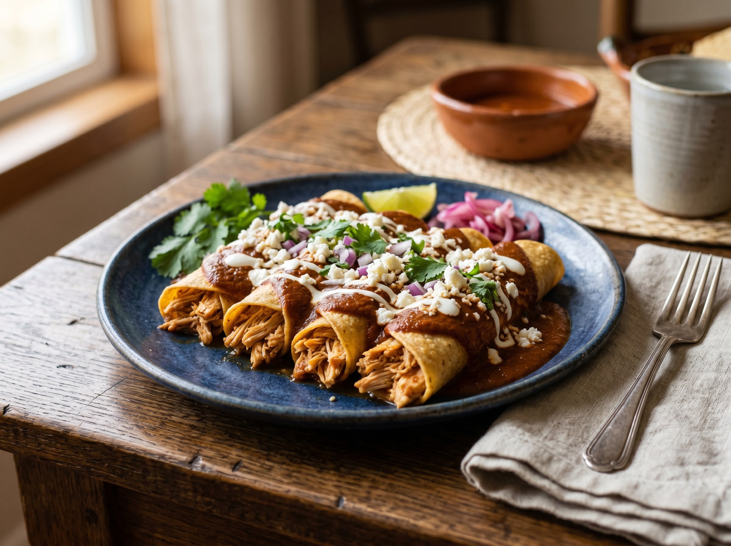 Chicken enchiladas zacatecanas