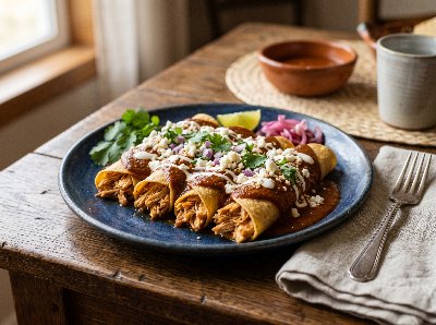 Chicken enchiladas zacatecanas