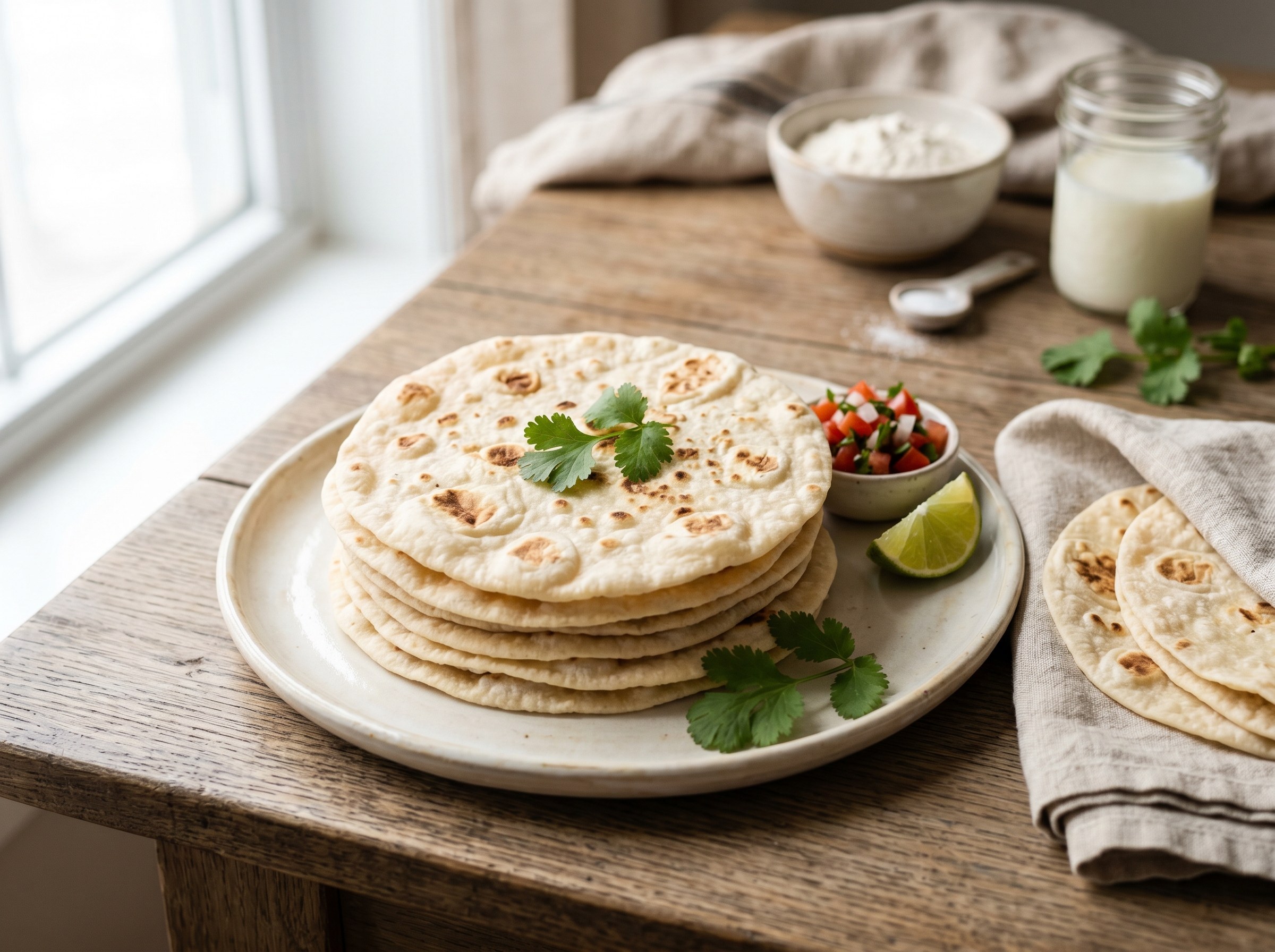 Texas style flour tortillas