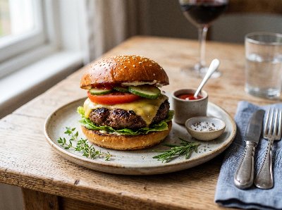 Homemade beef burgers