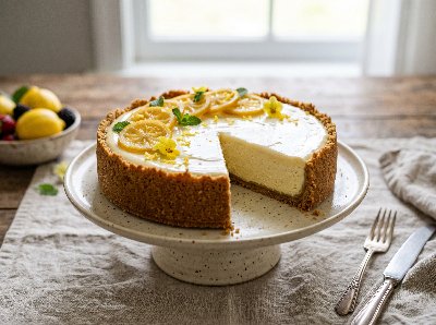 Baked lemon cheesecake