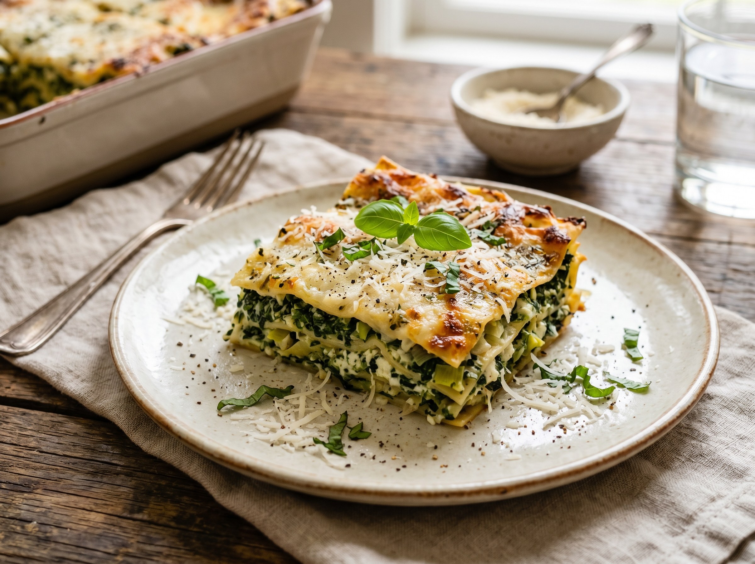 Spinach and ricotta lasagna