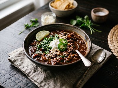 Chipotle chile con carne (favorite version)