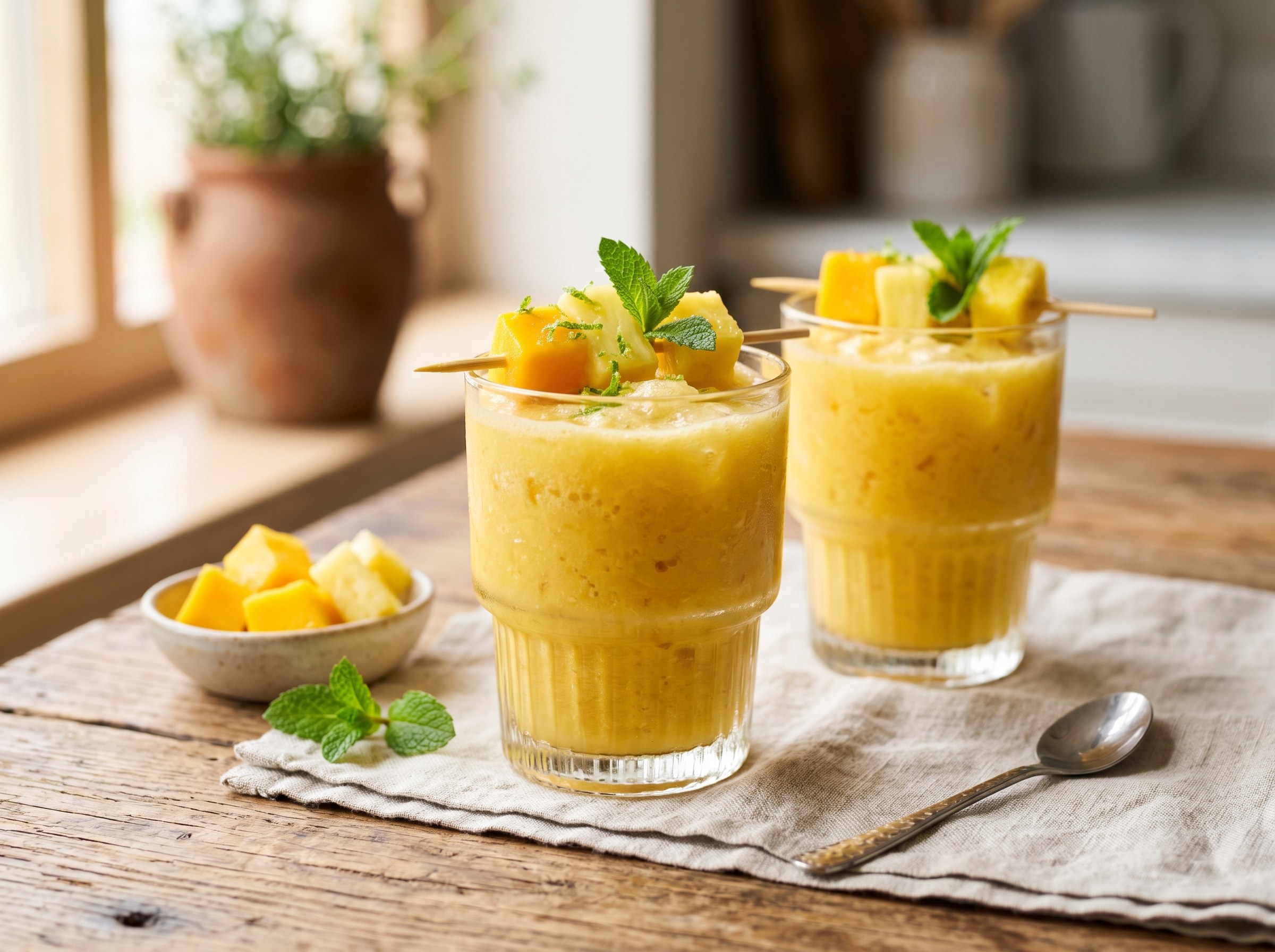 Mango and pineapple smoothie