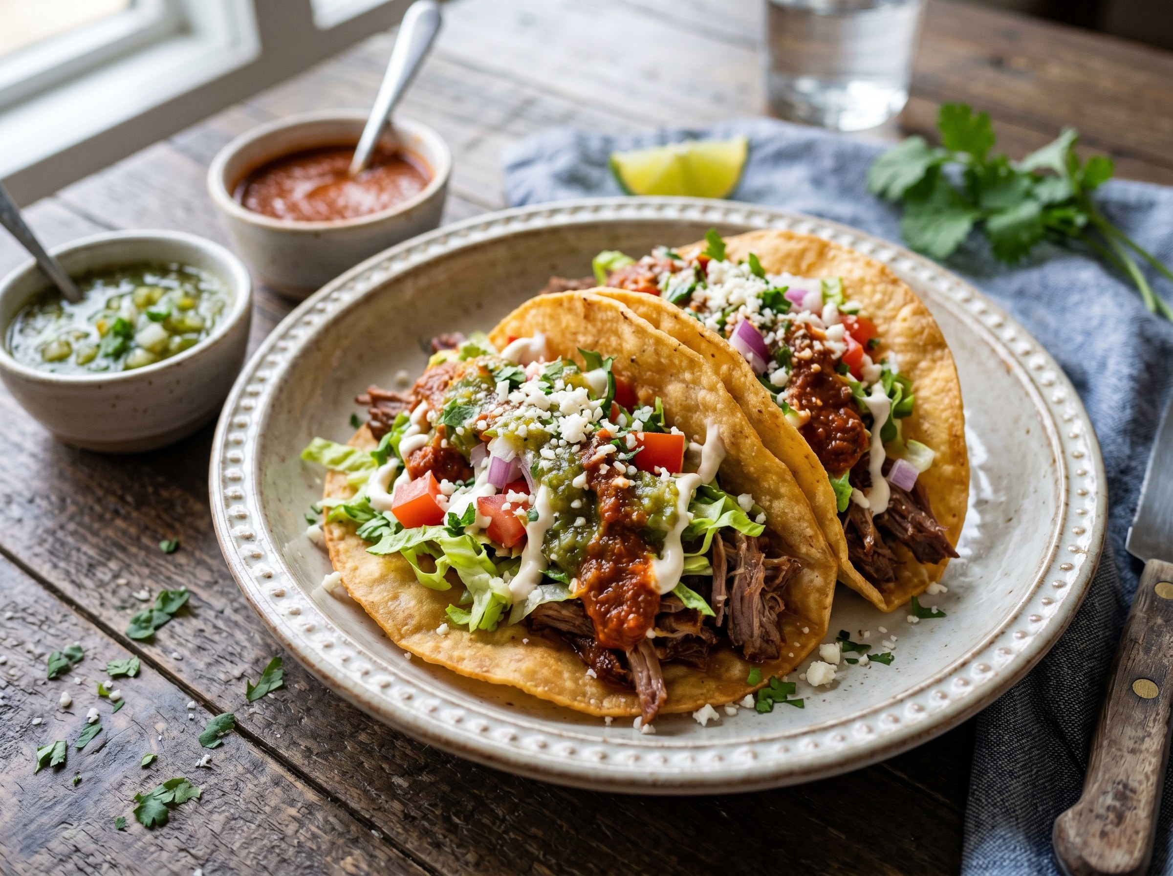 Crispy fried beef tacos