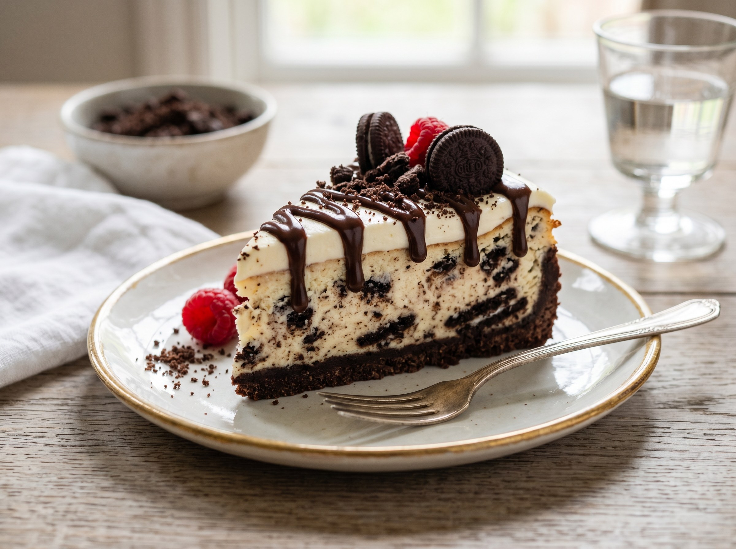 Chocolate cookie cheesecake