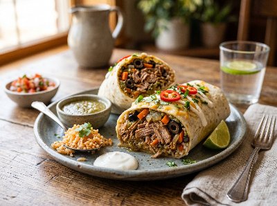 Texas style  pork burritos