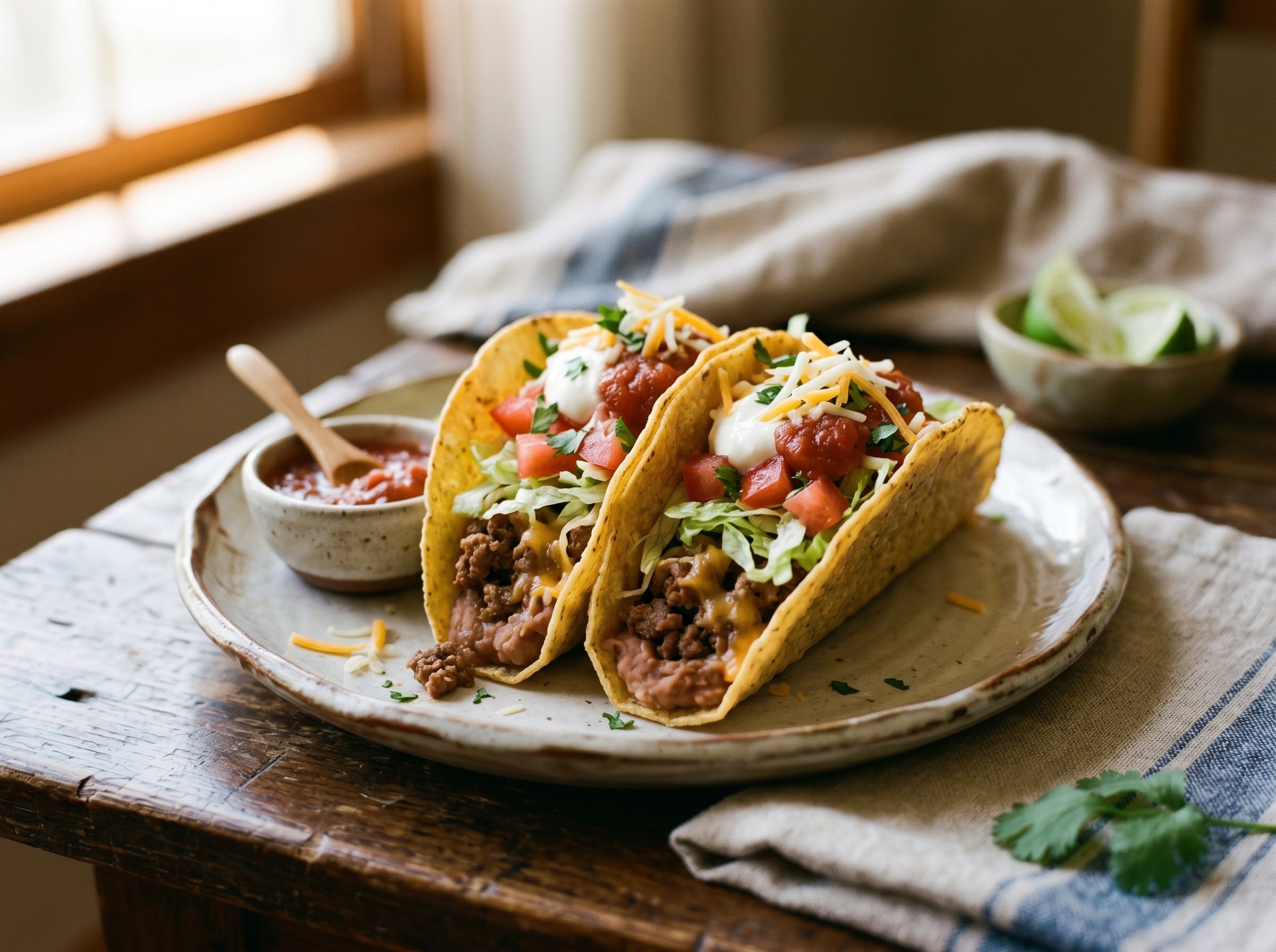 Lawrys Beef and Bean Tacos