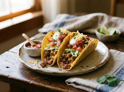 Lawrys Beef and Bean Tacos
